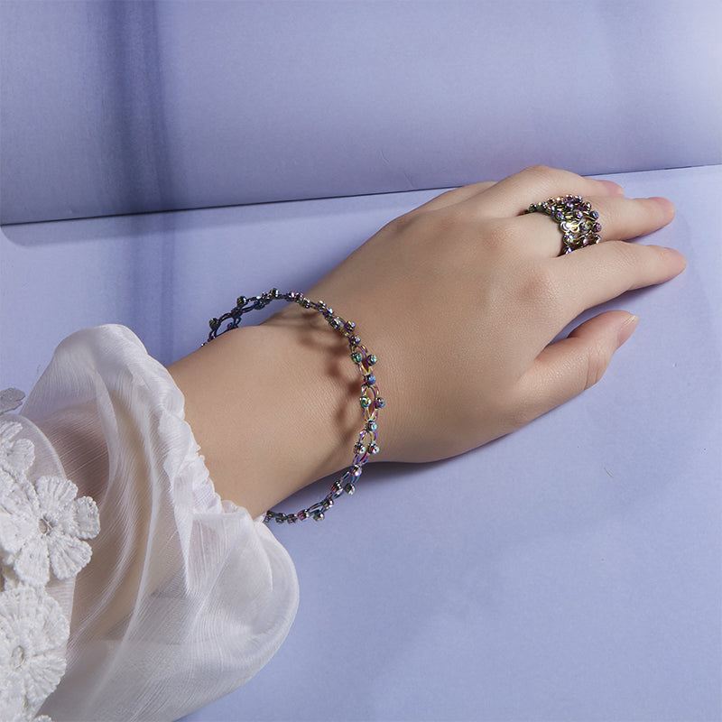 2 i 1 Justerbar magnetisk terapi transformerende armbånd ring