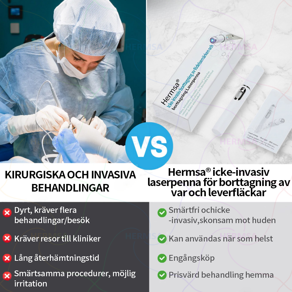 Hermsa® ikke-invasiv laserpointer - fjernelse af modermærker og vorter