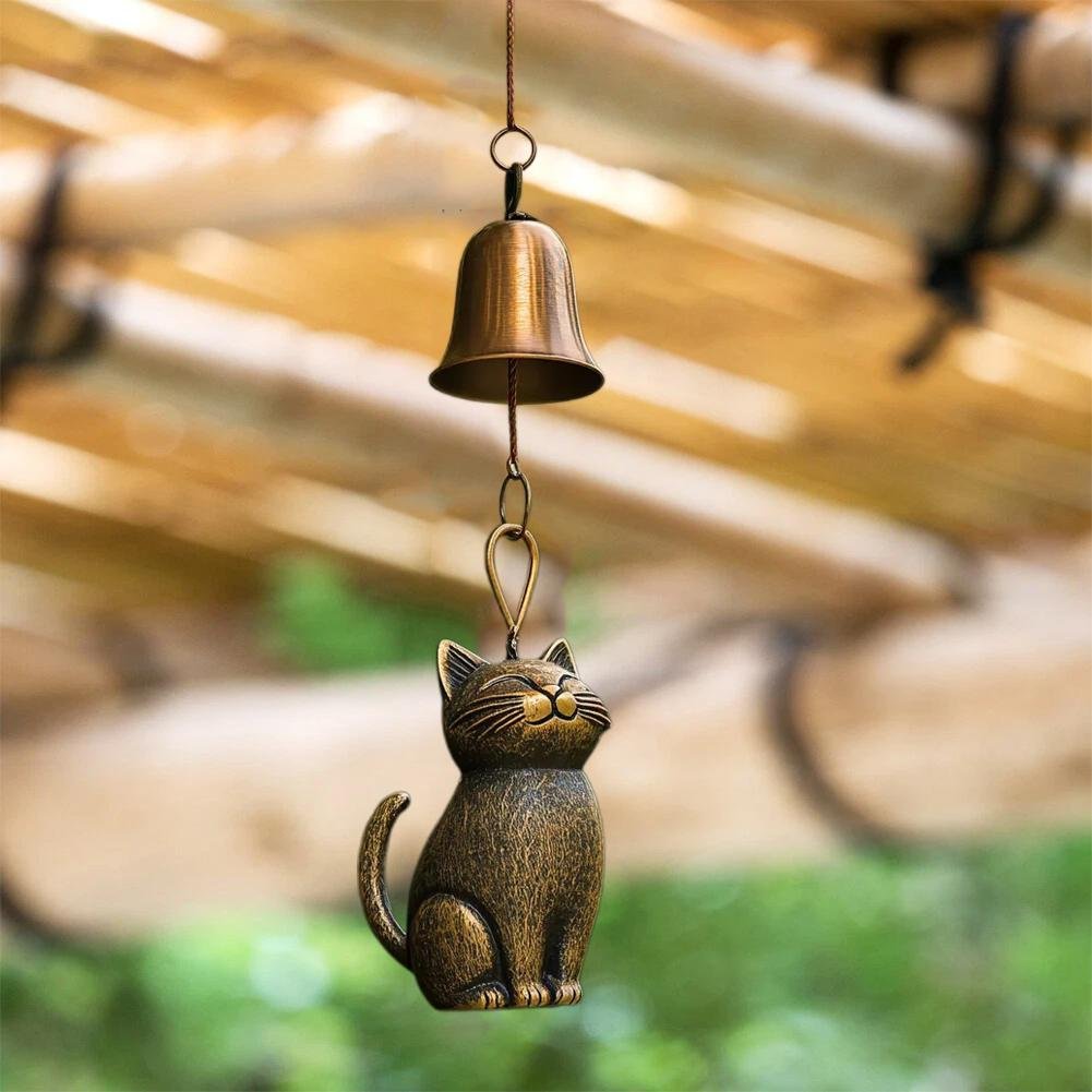 🐱Håndlavet retro katte-vindklokke