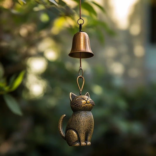 🐱Håndlavet retro katte-vindklokke