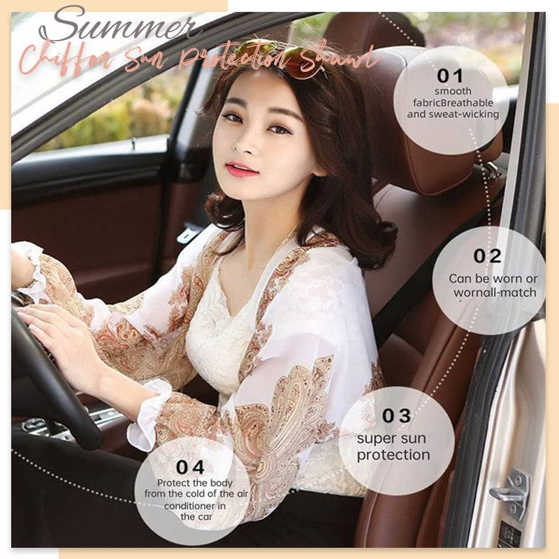 Sommer chiffon solbeskyttende sjal (2 stk.)