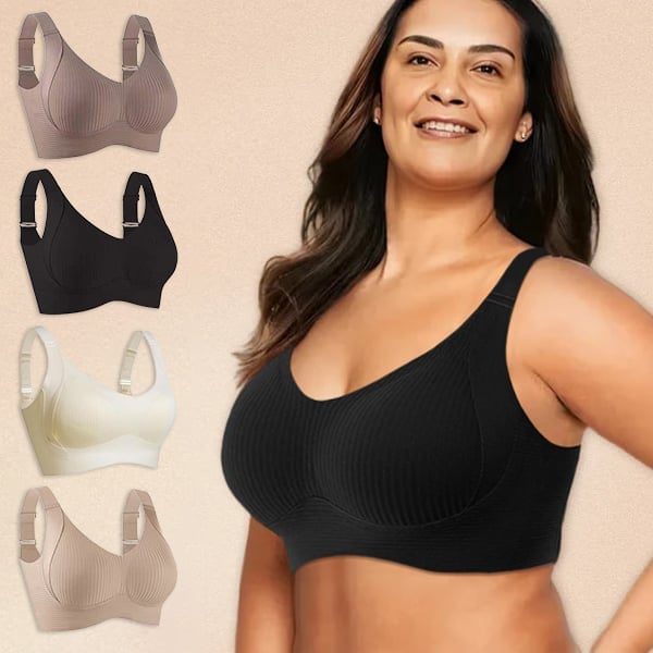 ⏳Begrænset tidsbegrænset ugentligt specialtilbud🎁Ribbet push-up-bh til kvinder med justerbare bøjle