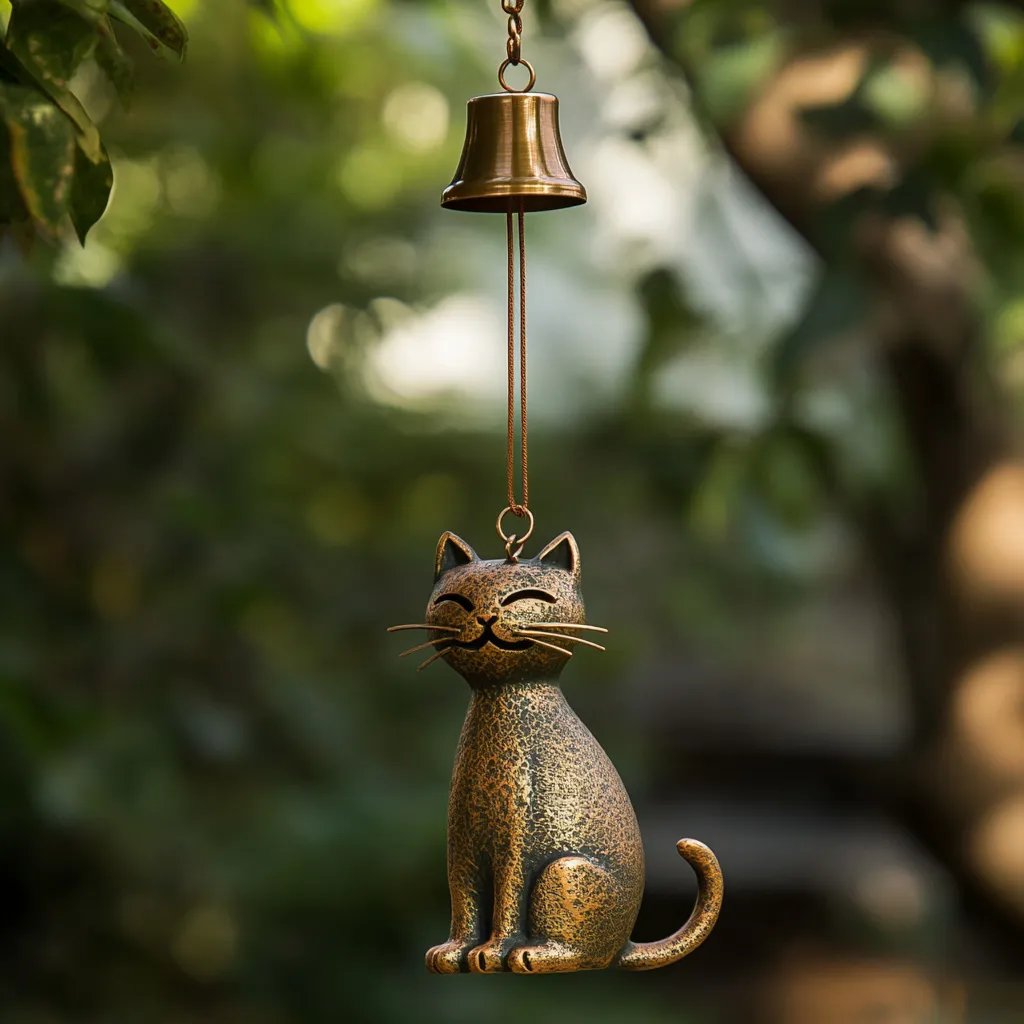 🐱Håndlavet retro katte-vindklokke