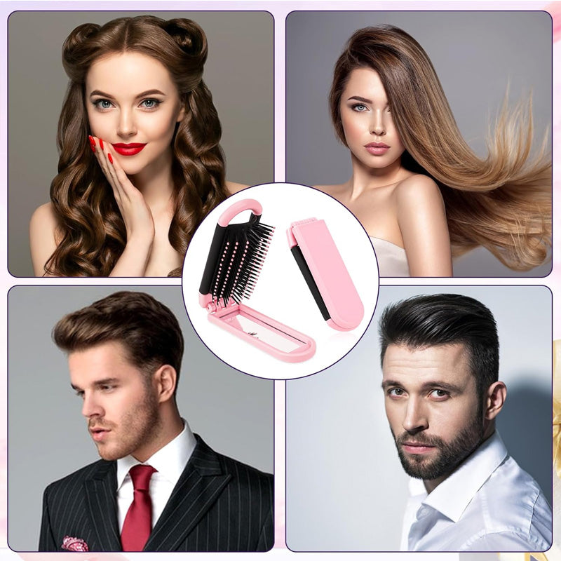 ✨ Sammenklappelig luftpude-massagebørste med spejl - kompakt og praktisk - altid perfekt stylet! 💖