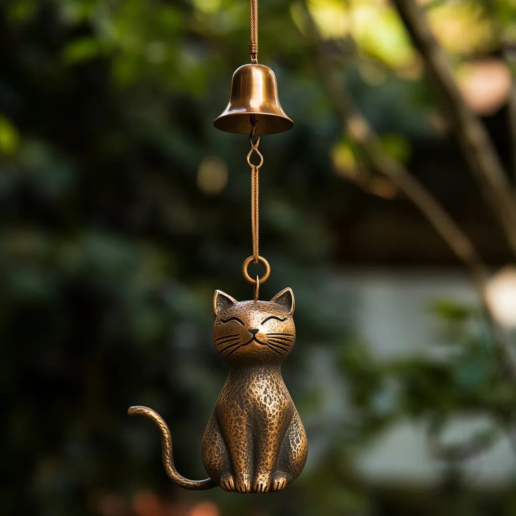 🐱Håndlavet retro katte-vindklokke