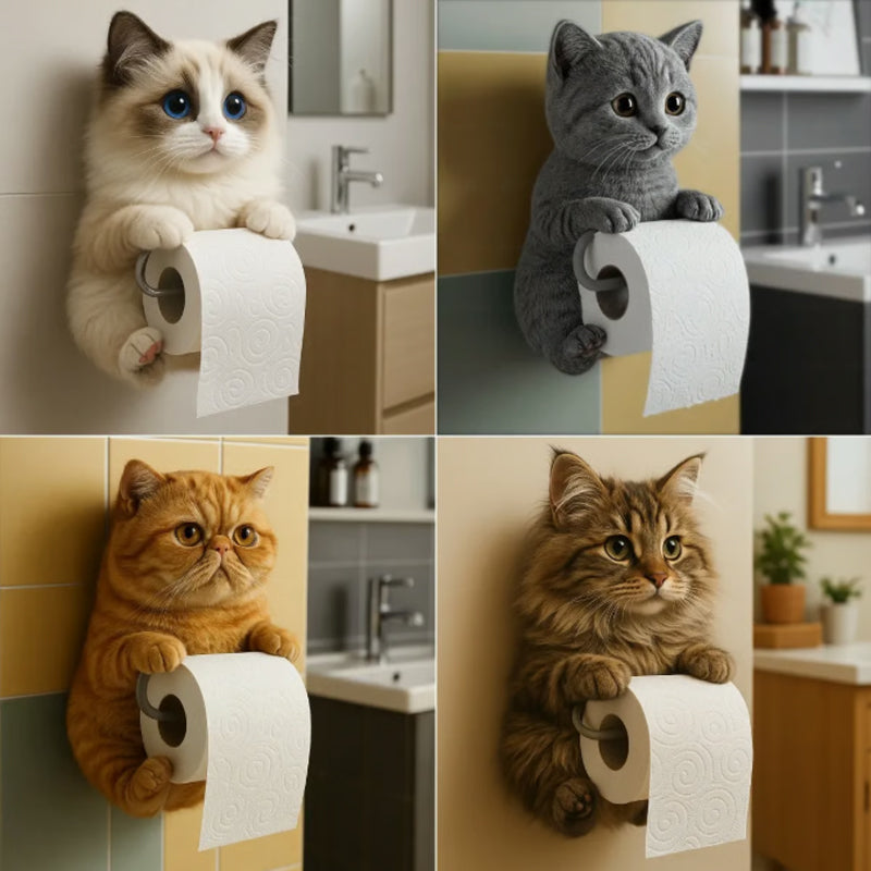 ⏳Ugentligt specialtilbud: 60 % rabat🐾Vægmonteret toiletpapirholder til katte