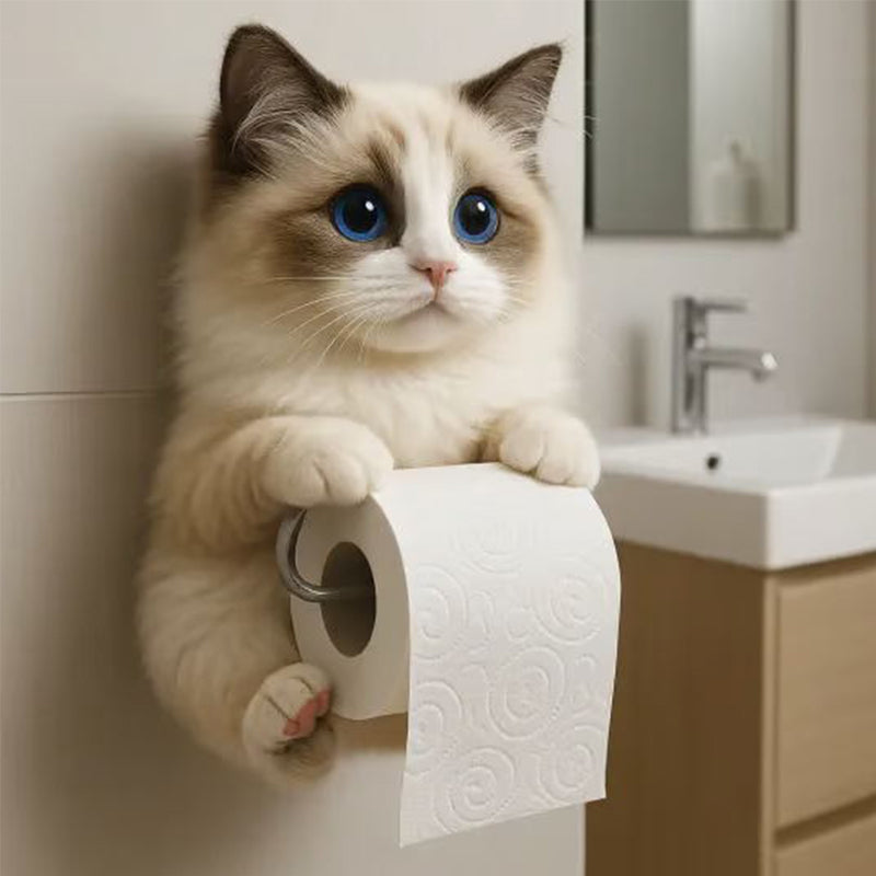 ⏳Ugentligt specialtilbud: 60 % rabat🐾Vægmonteret toiletpapirholder til katte