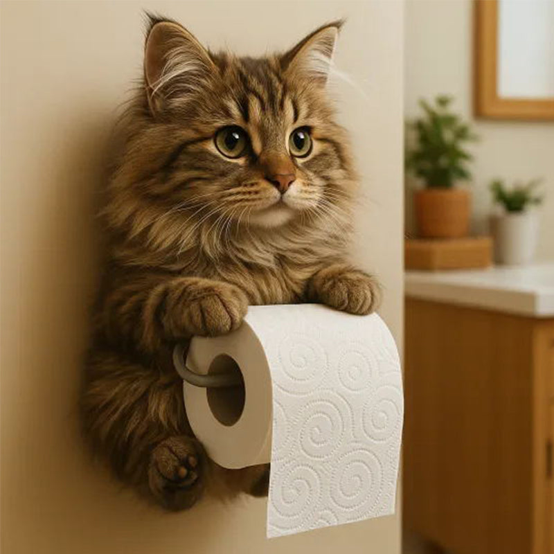 ⏳Ugentligt specialtilbud: 60 % rabat🐾Vægmonteret toiletpapirholder til katte